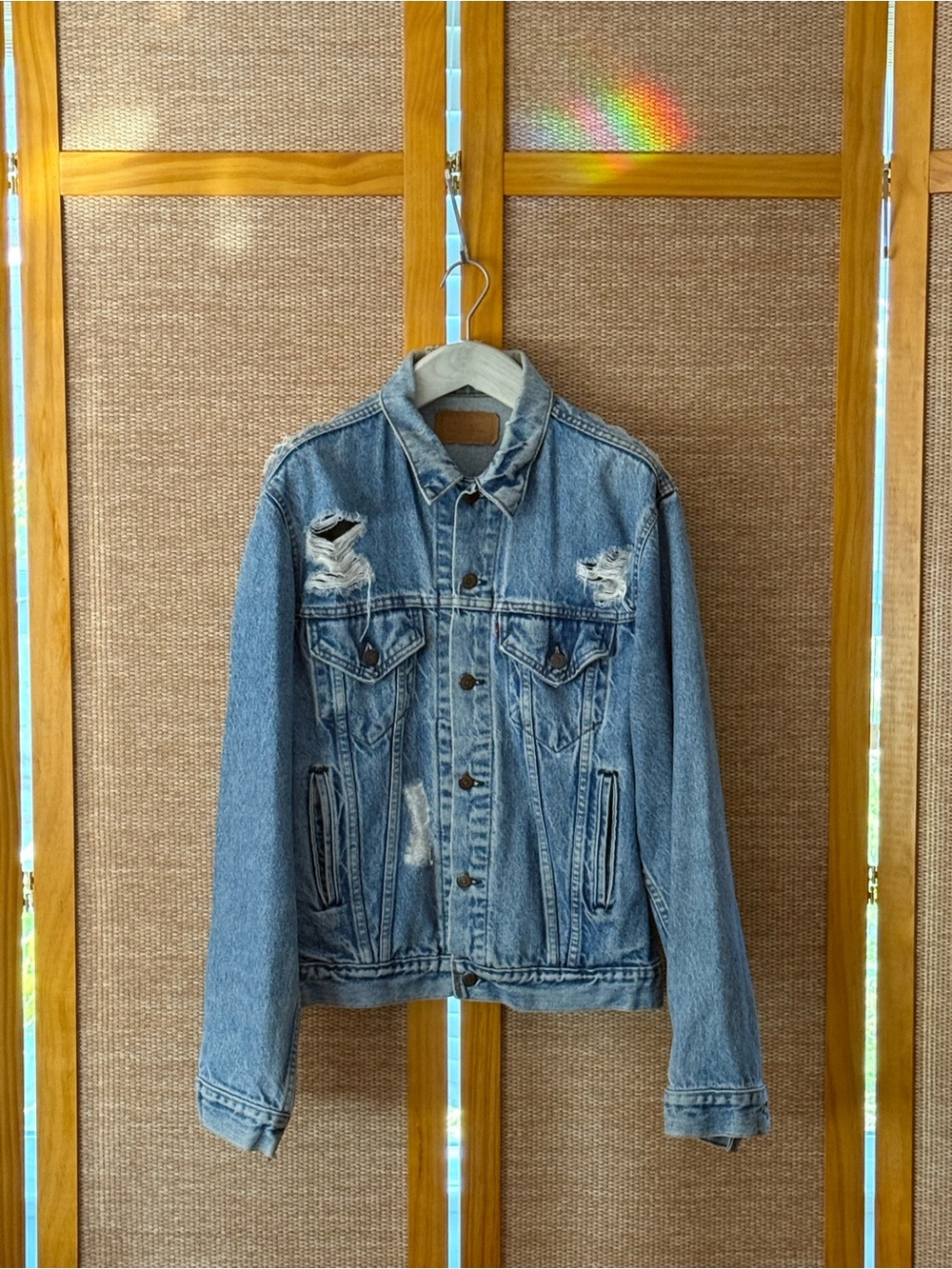 Levi's vintage light blue distressed denim jacket
